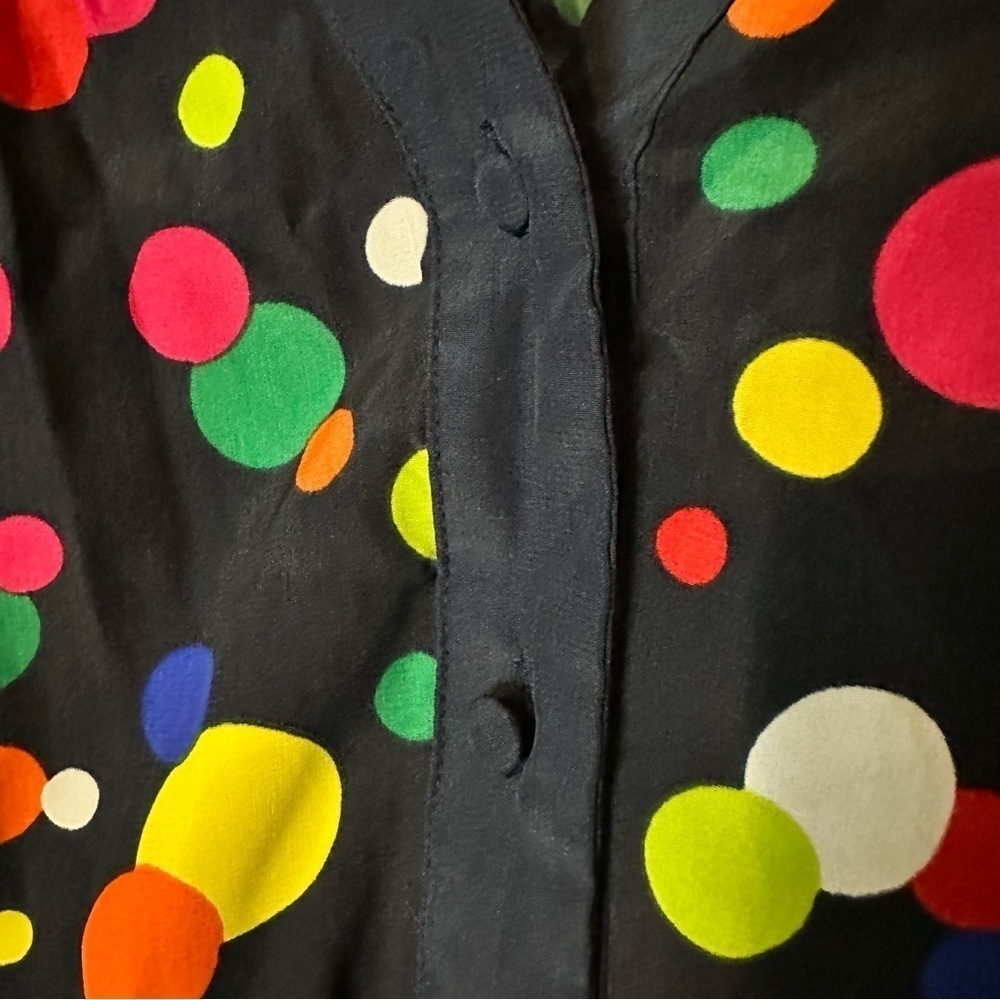 MODCLOTH Woman’s Sleeveless Top Polka Dot Multicolor Retro Vintage Novelty Sz L - Picture 5 of 8
